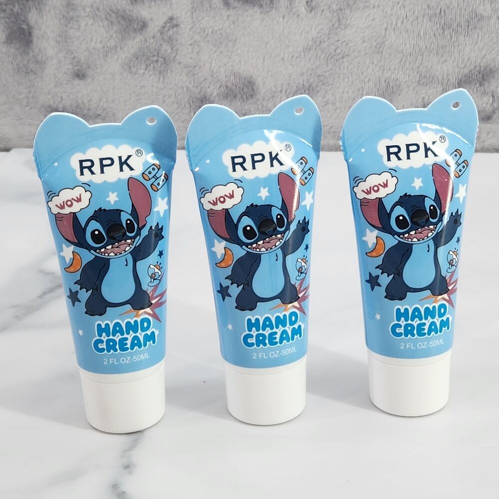 Lot of 3 RPK Hand Creams 2 oz each - Disney's Stitch Themed, hole to add a chain